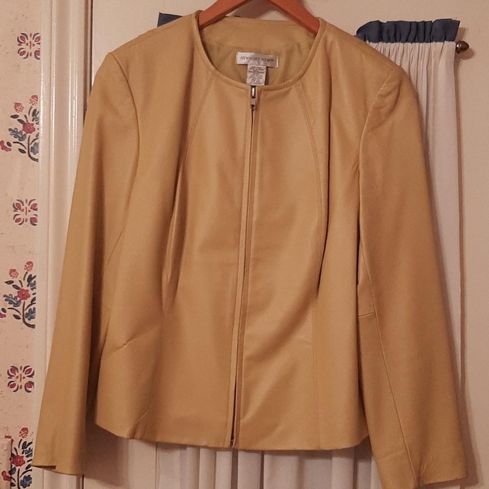 Newport News Mustard Leather Jacket Size 10